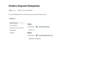 Chakra Dayzed Datepicker screenshot