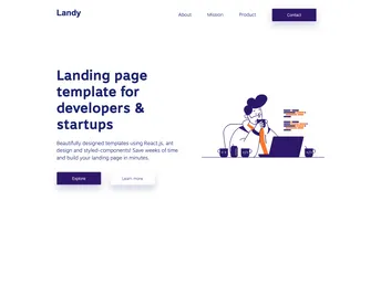 Landy React Template screenshot