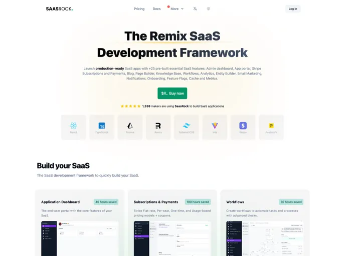 Saasrock - Remix Fullstack Boilerplate screenshot