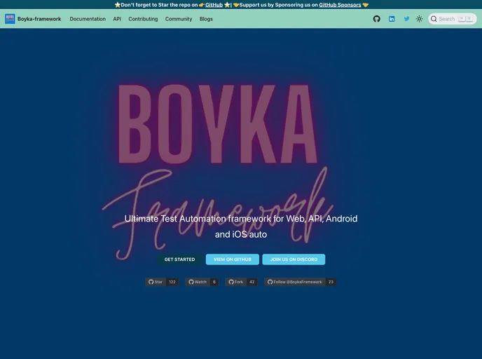 Boyka Framework screenshot