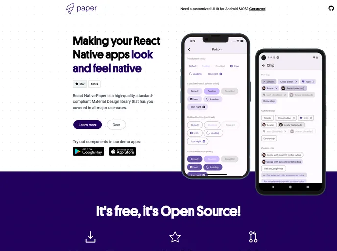 React Native Paper screenshot