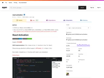 React Activation screenshot