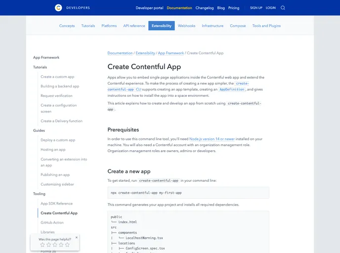 Create Contentful App screenshot