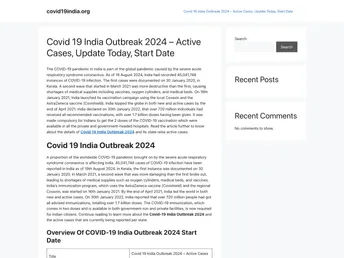 Covid19india React screenshot