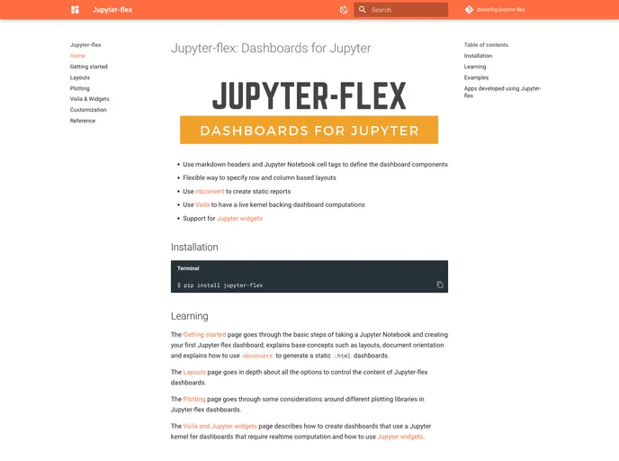 Jupyter Flex screenshot