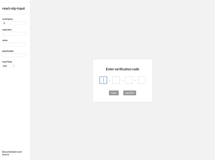 React Otp Input screenshot