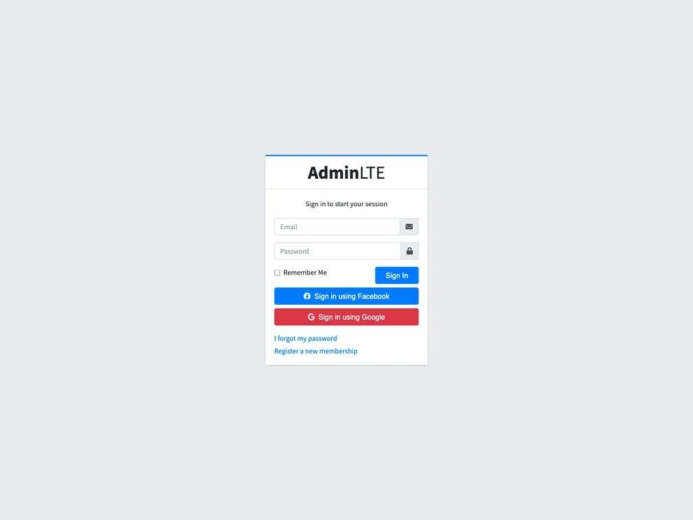 Adminlte 3 React screenshot