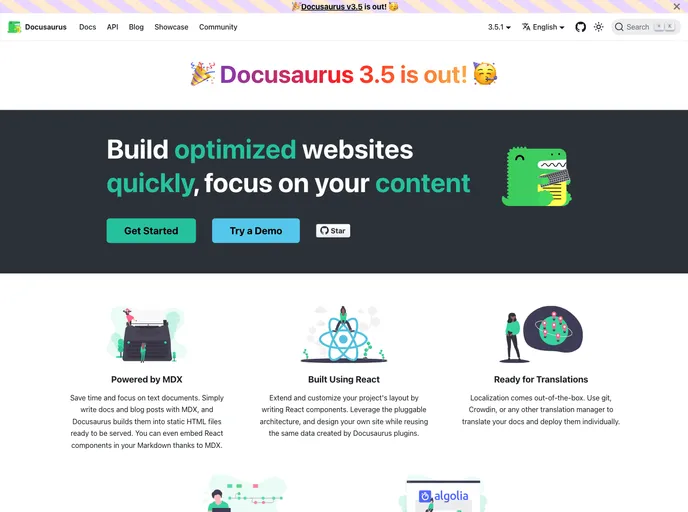 Docusaurus screenshot