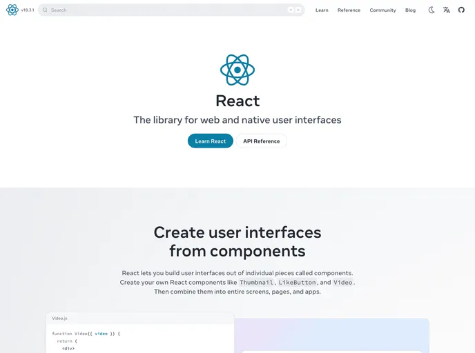 React screenshot