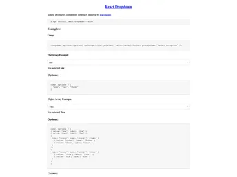 React Dropdown screenshot