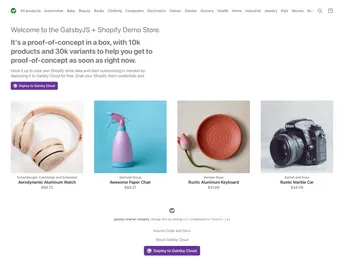 Gatsby Starter Shopify screenshot