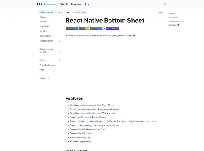 React Native Bottom Sheet screenshot