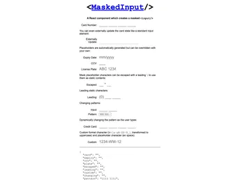 React Maskedinput screenshot