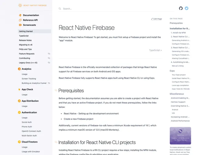 React Native Firebase screenshot