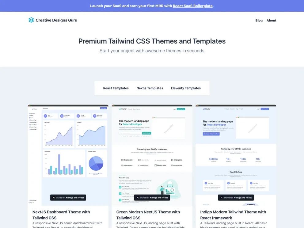 Next JS Landing Page Starter Template screenshot