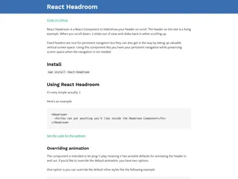 React Headroom screenshot