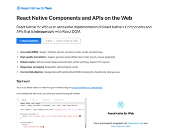 React Native Web screenshot