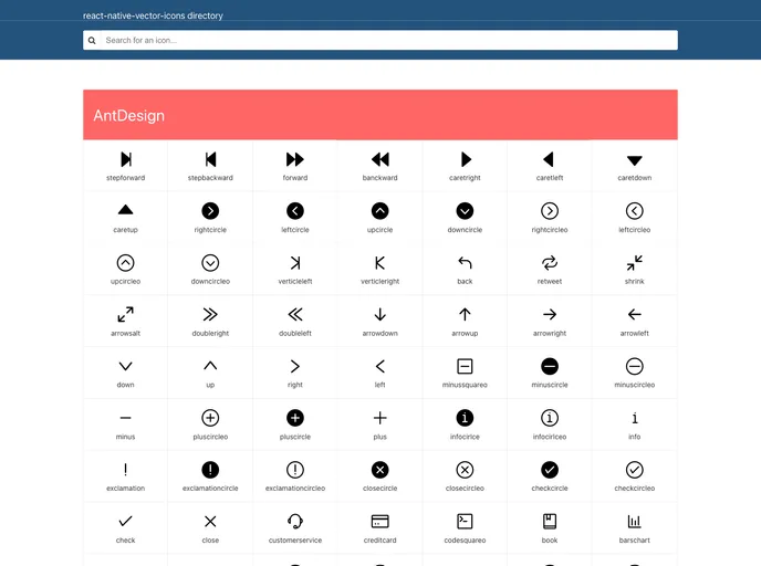 React Native Vector Icons screenshot