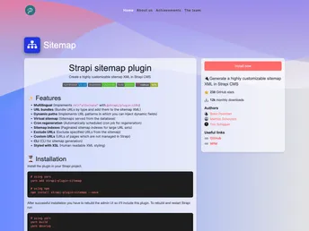 Strapi Plugin Sitemap screenshot