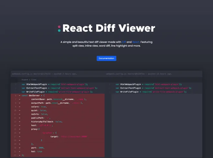 React Diff Viewer screenshot