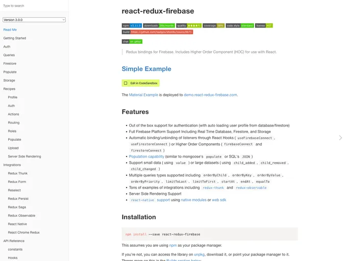 React Redux Firebase screenshot