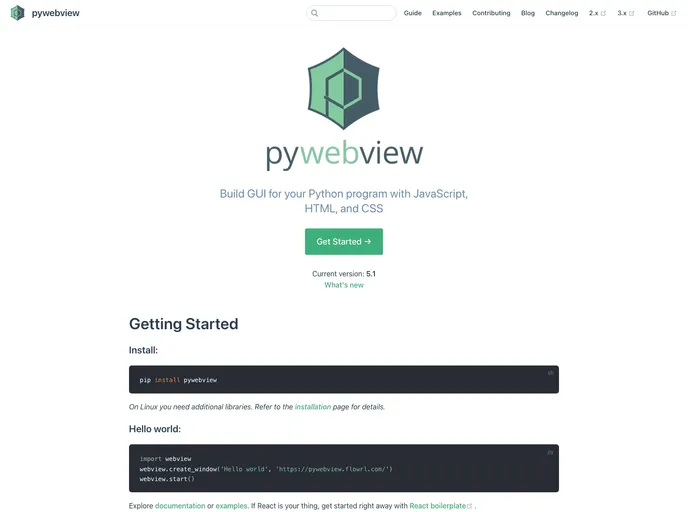 Pywebview React Boilerplate screenshot