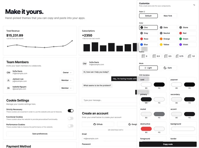 Shadcn Ui Customizer screenshot