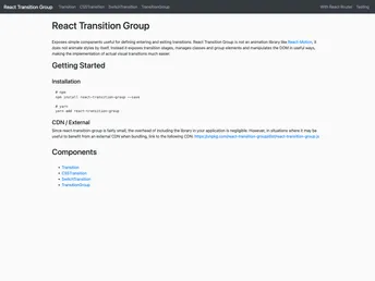 React Transition Group screenshot