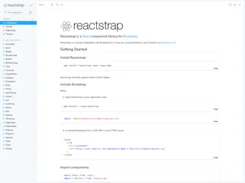 Reactstrap screenshot