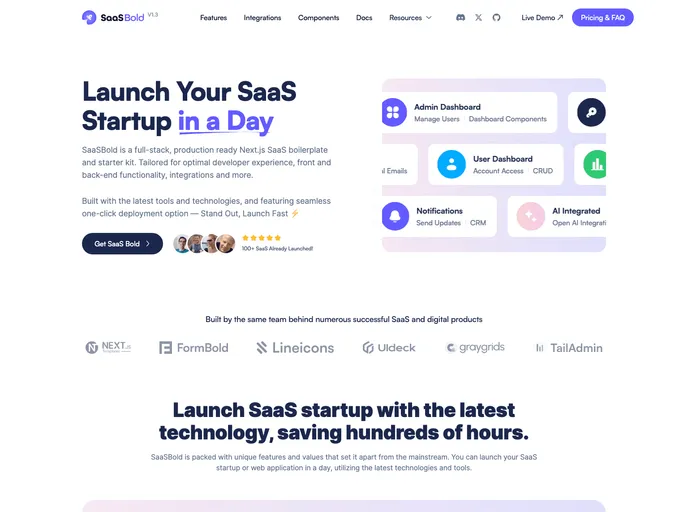 SaaSBold - Nextjs Boilerplate screenshot