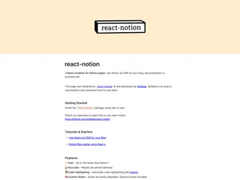 React Notion screenshot