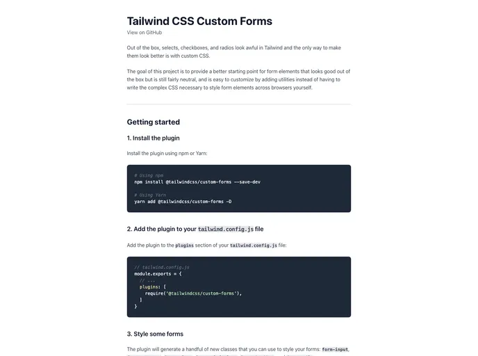 Tailwindcss Custom Forms screenshot