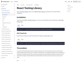 React Testing Library screenshot