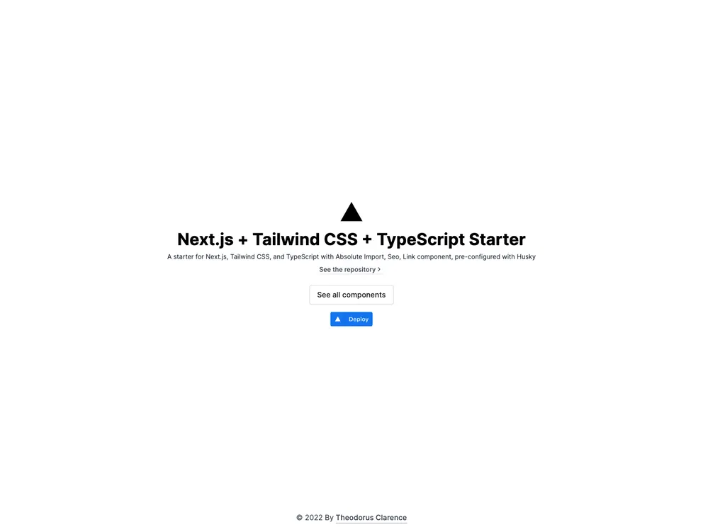 Ts Nextjs Tailwind Starter screenshot