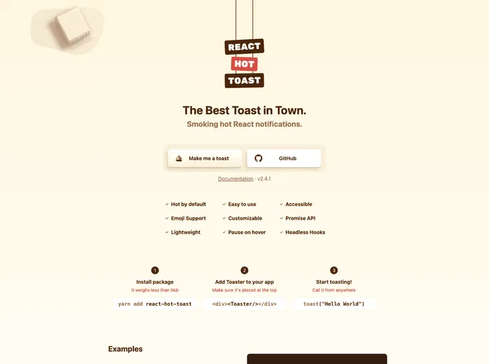 React Hot Toast screenshot