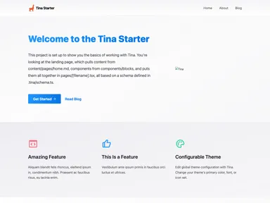 Tina Cloud Starter screenshot