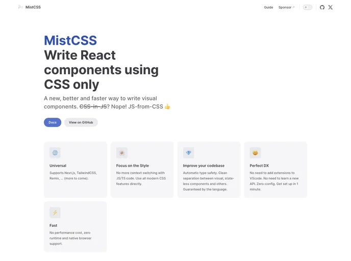 Mistcss screenshot