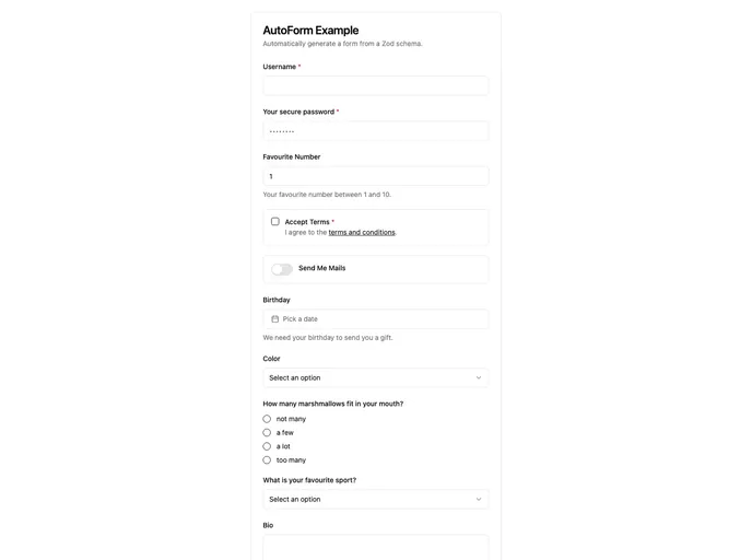 Auto Form screenshot