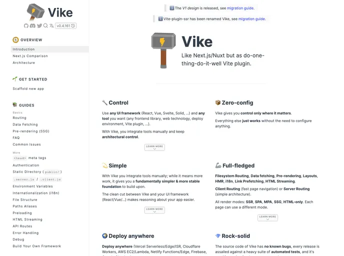 Vike React screenshot