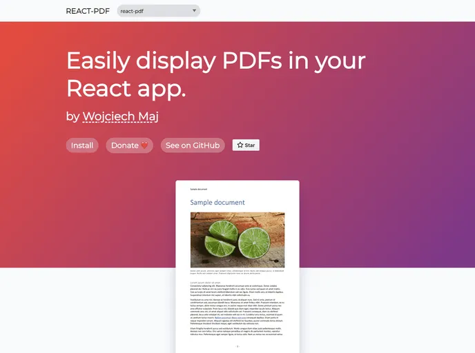 React Pdf screenshot