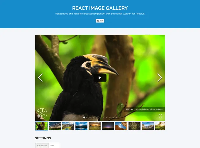 React Image Gallery screenshot